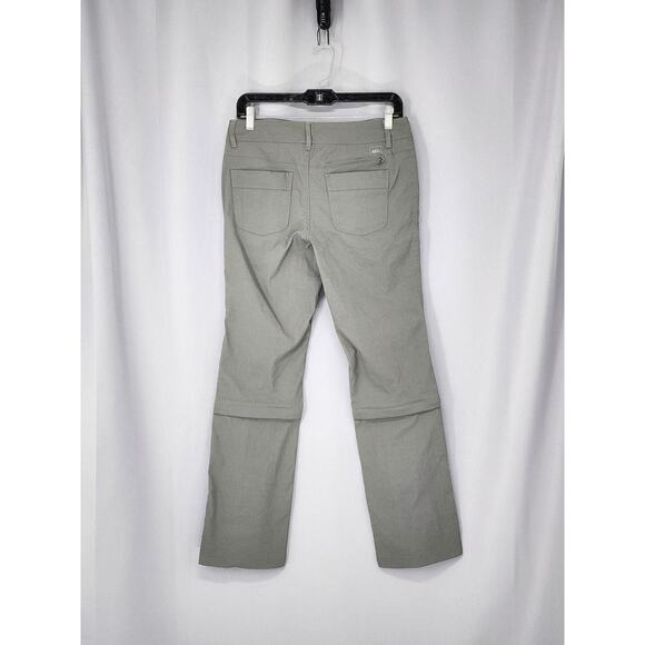 REI Pants Womens 4 Gray Hiking Nylon Convertable Zip Pockets Drawstring Outdoor - Picture 2 of 16